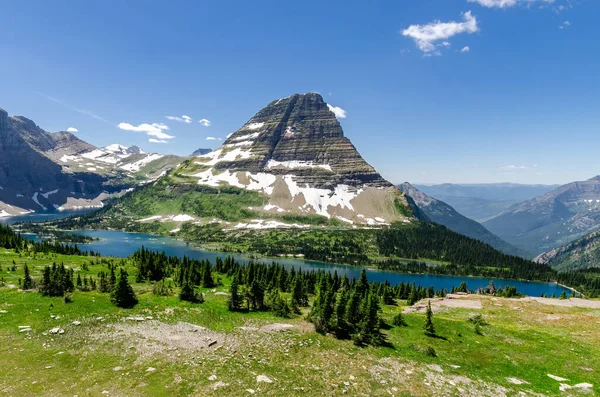 Krásná Scenérie Jezera Grinnell Národním Parku Glacier Montaně Usa — Stock fotografie