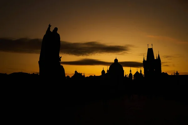 Karlův Most Oblast Starého Města Při Východu Slunce — Stock fotografie