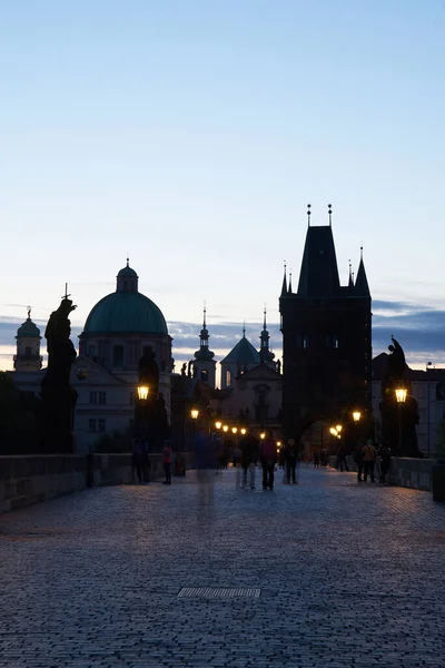 Sunrise Charles Bridge Old Town Prague — Stock Photo, Image