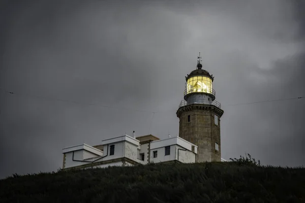 Faro Matxitxako Deniz Feneri Bulutlu Bir Günde — Stok fotoğraf