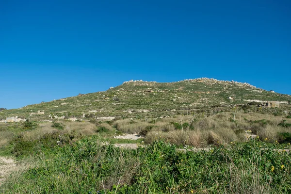 Rabat Malta Lutego 2021 Krajobraz Górski Terenach Wiejskich Wysp Maltańskich — Zdjęcie stockowe