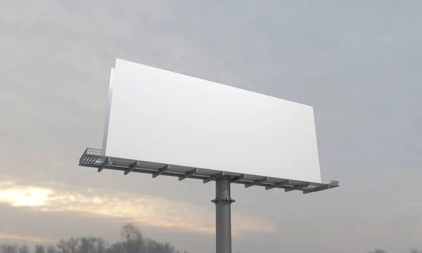 一个带有空白空间的广告牌的3D渲染 非常适合您的内容 — 图库照片