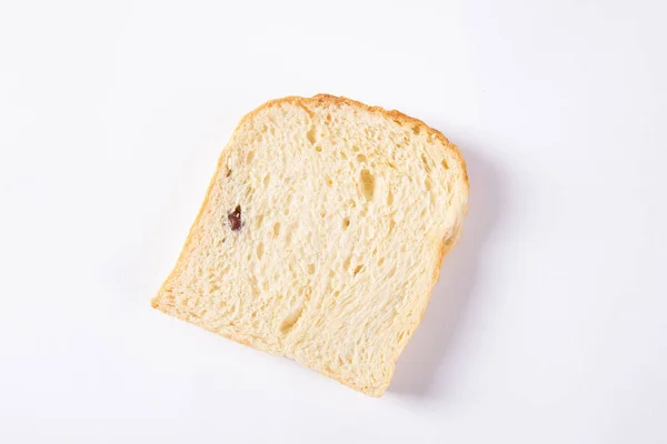 Pedaço Pão Isolado Sobre Fundo Branco — Fotografia de Stock