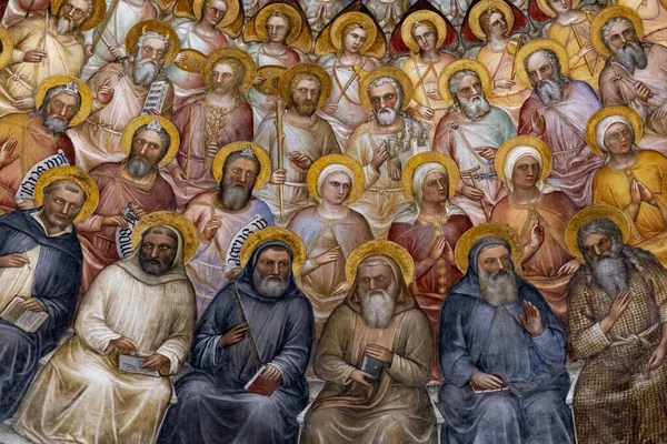 Die Farbenfrohen Biblischen Fresken Der Kathedrale Santa Maria Assunta Von — Stockfoto