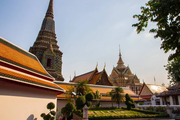 Буддизм Ват Пхра Четуфон Ват Пхо Искушает Бангкок Таиланд — стоковое фото