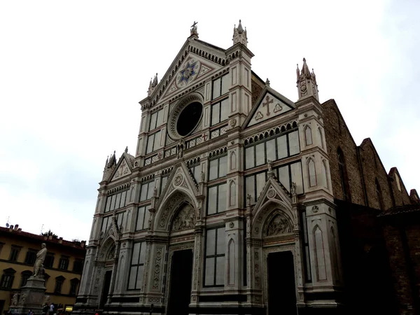 Side View Basilica Santa Croce Florence Italy Cloudy Day — Stock Photo, Image