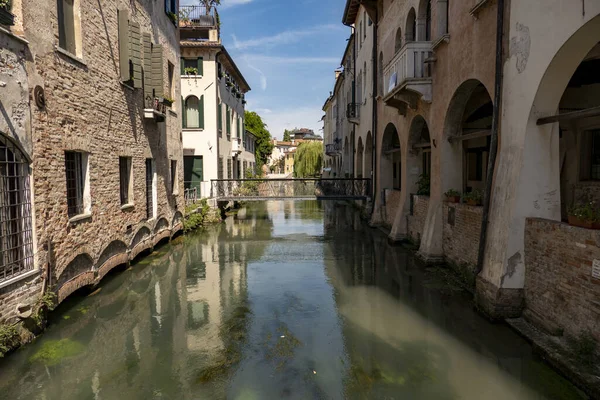 Talya Nın Buranelli Kanalı Treviso Daki Güzel Sahil Binaları — Stok fotoğraf