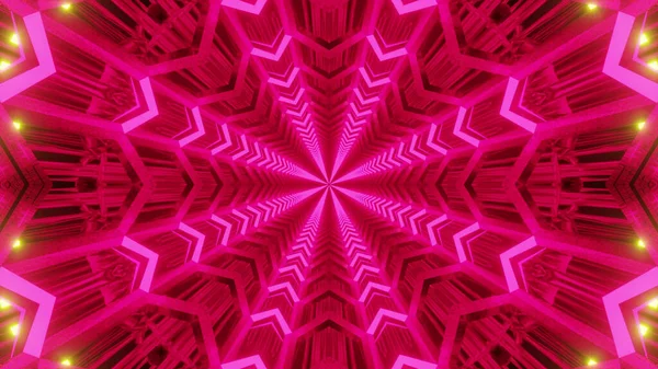 Fütürist Kırmızı Fraktal Yıldız Şekilli Parçacıkların Görüntülenmesi — Stok fotoğraf