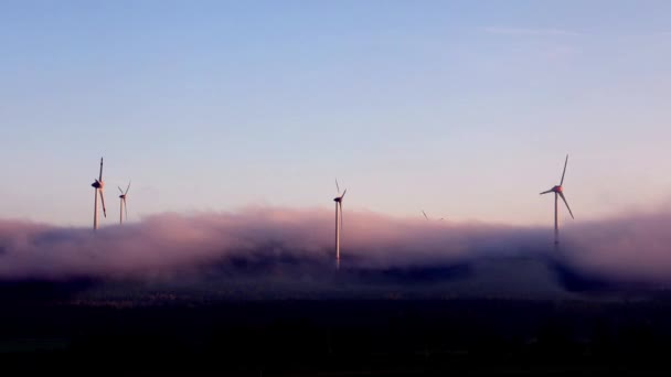 Windräder Auf Dem Feld — Stockvideo