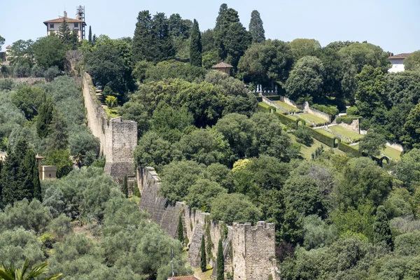 Ein Malerischer Blick Auf Gärten Und Mauer Von Giardino Bardini — Stockfoto