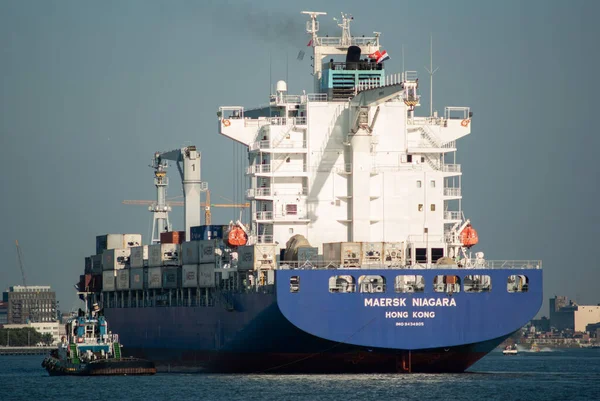 Rotterdam Nederland Sep 2009 Containerschip Maersk Niagara Vaart Haven Van — Stockfoto