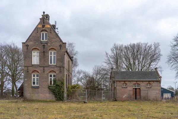 Una Vista Panoramica Del Vecchio Edificio Della Stazione Woudenberg Paesi — Foto Stock