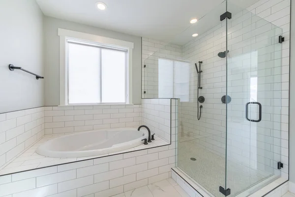 Modern Interior Bathroom Big Bathtub Cabin — Stock Photo, Image