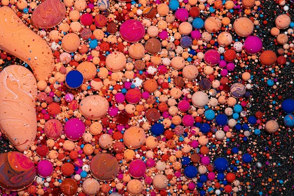 Abstrakt Bakgrund Färgglada Akrylfärg Bubblor — Stockfoto