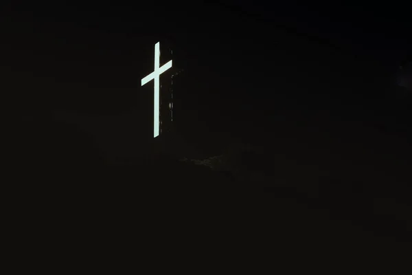 Kaliforniya Simi Vadisi Ndeki Bir Dağda Cross Günbatımı Fotoğrafı — Stok fotoğraf