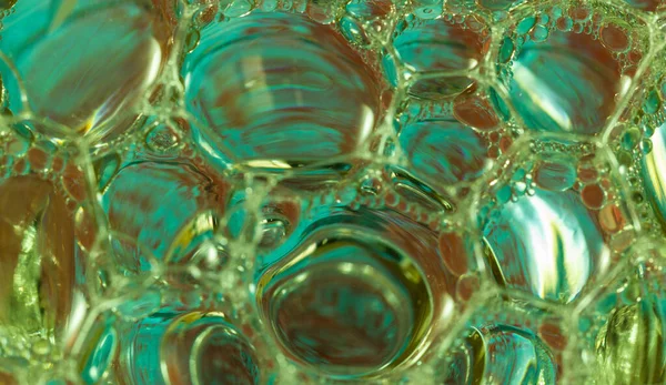 Closeup Shot Yellow Bubbles Water — Stock Photo, Image