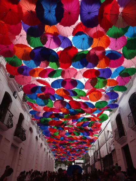 Caracas Venezuela Aprile 2019 Centro Storico Sombrillas Sobre Casco Colonial — Foto Stock