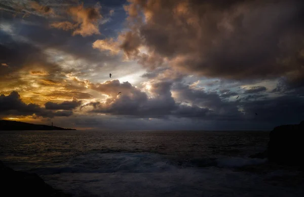 Uma Bela Paisagem Marinha Pôr Sol Cênico Gran Canaria Ilhas — Fotografia de Stock
