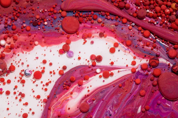 Een Abstracte Achtergrond Van Kleur Acryl Verf Werveling Blobsin Olie — Stockfoto