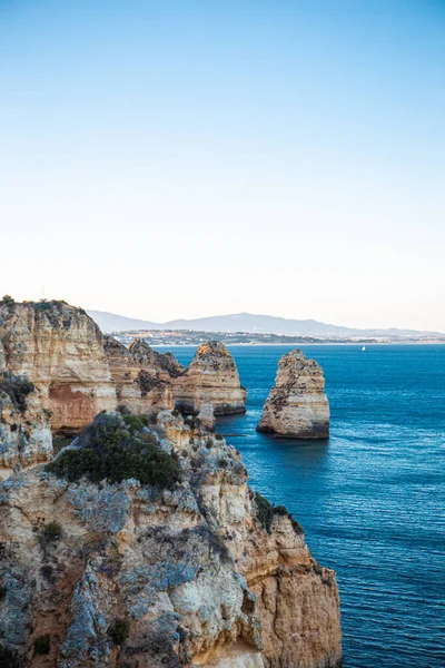 Die Klippen Von Ponta Piedade Der Algarve Portugal — Stockfoto
