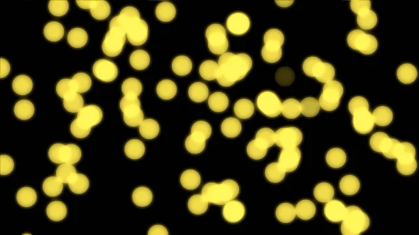 Una Ilustración Luces Bokeh Amarillas Borrosas Sobre Fondo Negro — Foto de Stock