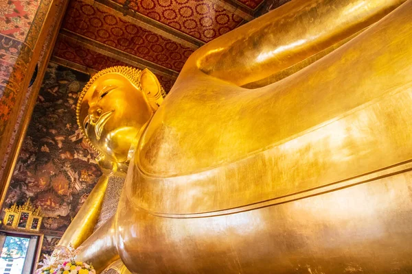 Der Goldene Liegende Buddha Wat Phra Chetuphon Wat Pho Buddhistischer — Stockfoto