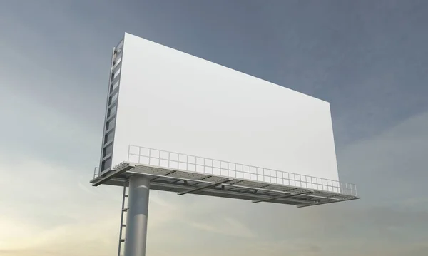 一个带有空白空间的广告牌的3D渲染 非常适合您的内容 — 图库照片