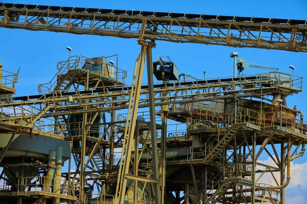 Conveyor Belts Front Collection Warehouse Sand Mining Company Germany Royalty Free Stock Images