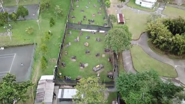 Vanuit Lucht Uitzicht Stad Van Het Park — Stockvideo