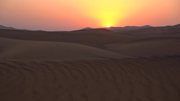 Ηλιοβασίλεμα Πάνω Από Τους Αμμόλοφους Στην Έρημο Ναμίμπ Ναμίμπια — Αρχείο Βίντεο