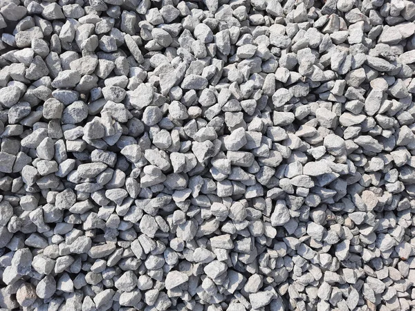Primer Plano Piedras Granito Bruto Triturado Para Construcción — Foto de Stock