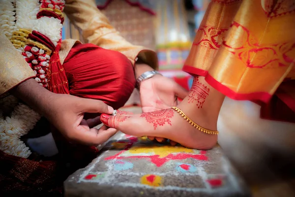 Indiska Hinduiska Bröllop Traditionella Aktiviteter — Stockfoto