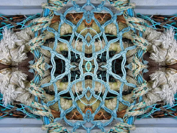 Een Abstract Symmetrisch Patroon Van Visnet Vislijnen — Stockfoto
