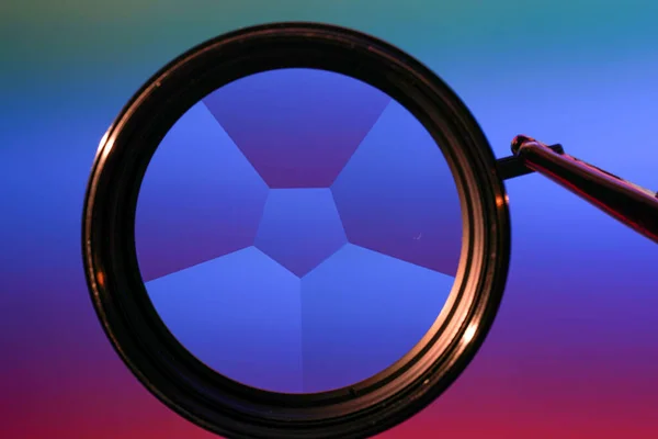 Magnifying Glass Colorful Background — Stock Photo, Image