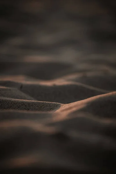 Μια Κάθετη Επιλεκτική Εστίαση Κυματοειδούς Υφής Άμμου Στη Λιθουανία — Φωτογραφία Αρχείου