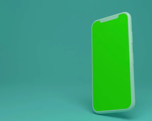 Rendering Uno Smartphone Con Schermo Verde — Foto Stock