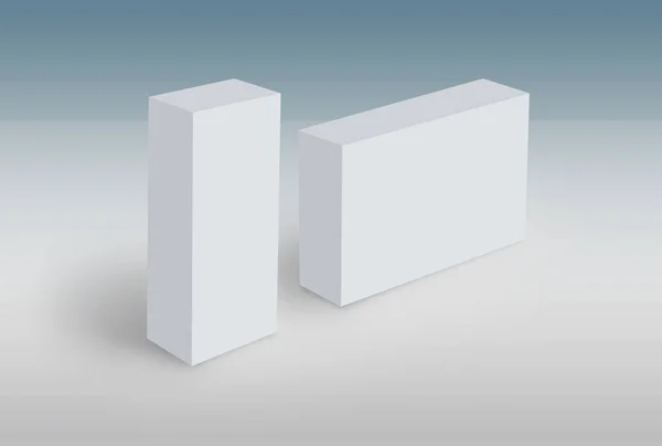 地面に白い箱の3Dレンダリング モックアップテンプレートをデザインに使用できます — ストック写真