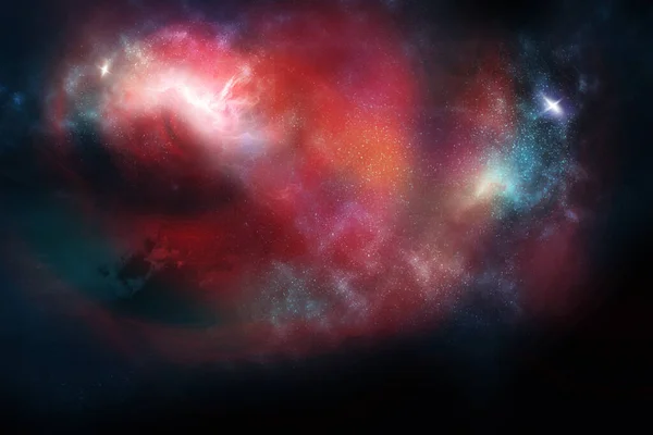 Небесне Тривимірне Мистецтво Зірками Галактиками Космічному Просторі Показує Красу Дослідження — стокове фото