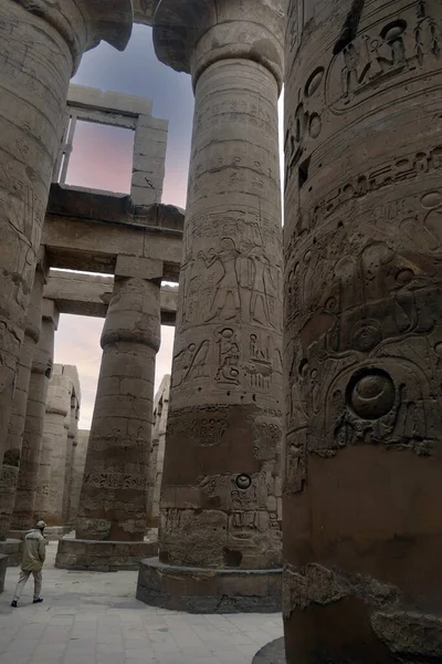 Kolumny Kompleksu Świątynnego Karnak — Zdjęcie stockowe