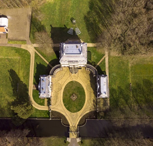 Zutphen Netherlands Apr 2021 Top Aerial Picturesque View Moated Manor — Stock Photo, Image