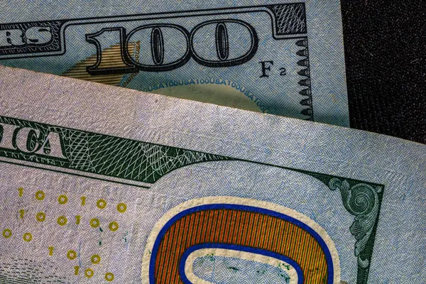 Крупный План Банкнот 100 Долларов Сша Инфляция Экономическая Концепция — стоковое фото