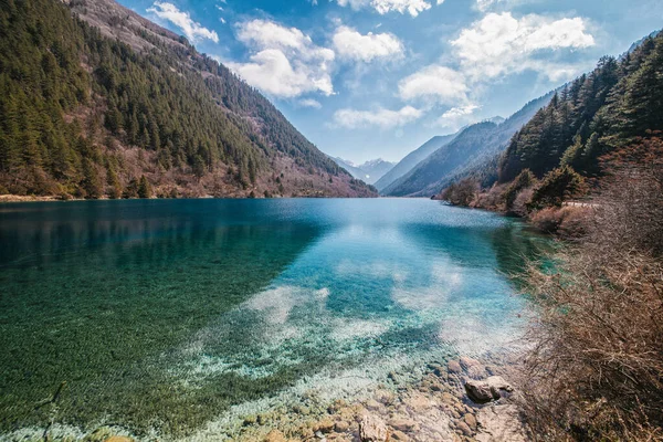 Чудовий Знімок Озера Рінокерос Долина Цзяйгу — стокове фото