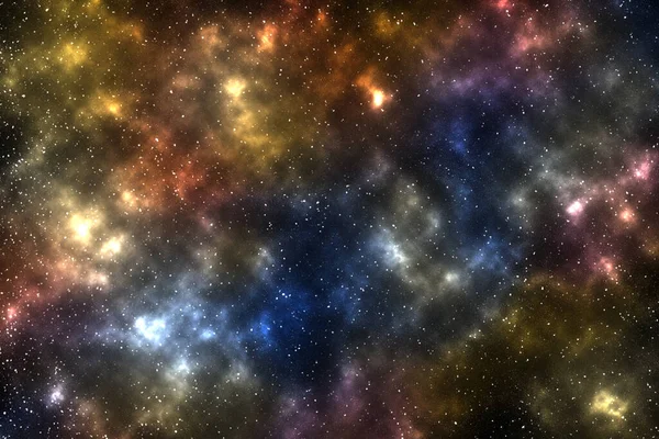 外太空星云和星系的五彩缤纷的抽象图解 星体背景 — 图库照片