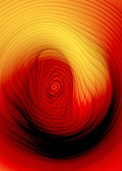 Curve Digitali Astratte Nero Rosso Giallo Effetto Twirl — Foto Stock