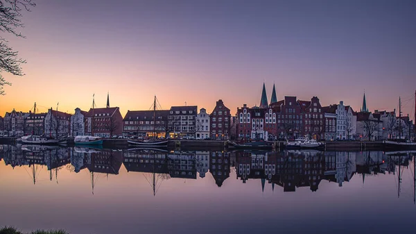 Una Vista Panoramica Della Città Amburgo Durante Bellissimo Tramonto Germania — Foto Stock