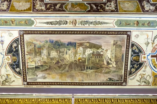 Primo Piano Dei Dipinti Antichi Della Galleria Degli Uffizi Firenze — Foto Stock
