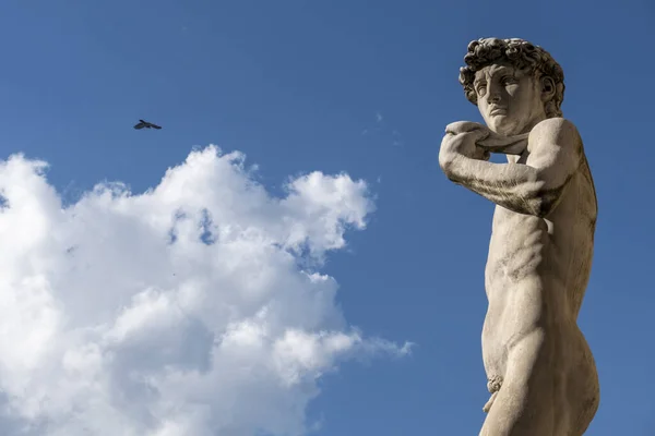 Μια Χαμηλή Γωνία Του Αγάλματος Του Δαβίδ Του Μιχαήλ Άγγελου — Φωτογραφία Αρχείου