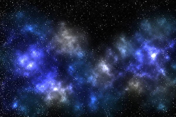 Abstrakt Illustration Blå Nebulosor Och Galaxer Yttre Rymden Astral Bakgrund — Stockfoto