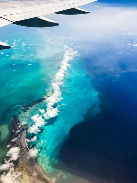Piękne Ujęcie Oceanu Zrobione Samolotu — Zdjęcie stockowe