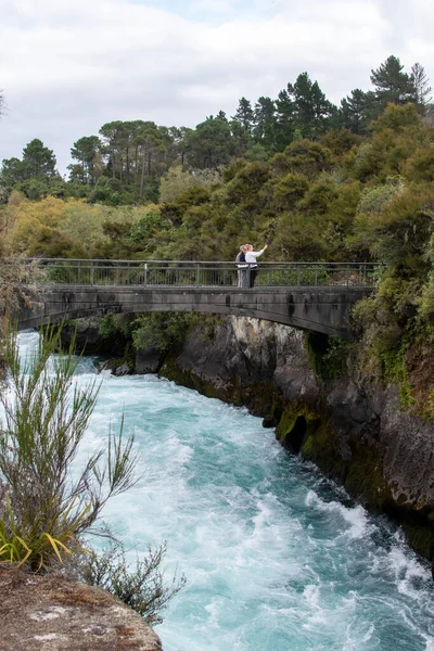 Taupo Nieuw Zealand Mrt 2021 Zicht Huka Falls Waikato River — Stockfoto